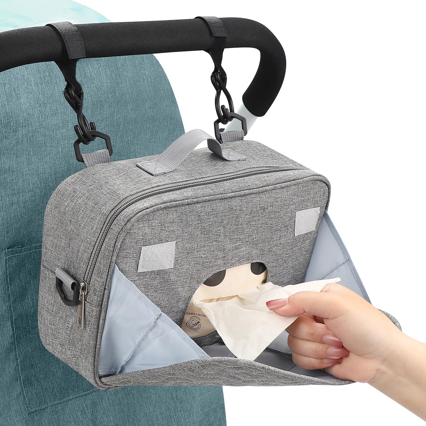 Accmor Stroller Organizer, Universal Stroller Organizer with Insulated Cup Holder Pocket, Dual Purpose Large Capacity Stroller Bag Caddy, Stroller Accessories Fits for Uppababy, Doona, Nuna Strollers