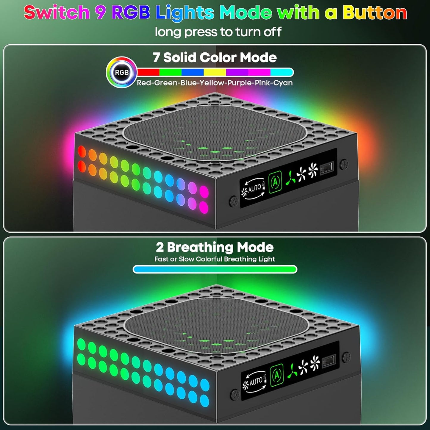 XBX Series X Cooling Fan Dust Proof with Auto Mode, for Xbox Series X Console with LED Lights, Built-in AUTO Adjustable Fan Cooling System, Xbox Series X Top Cooler, Game Accessory with Headset Holder
