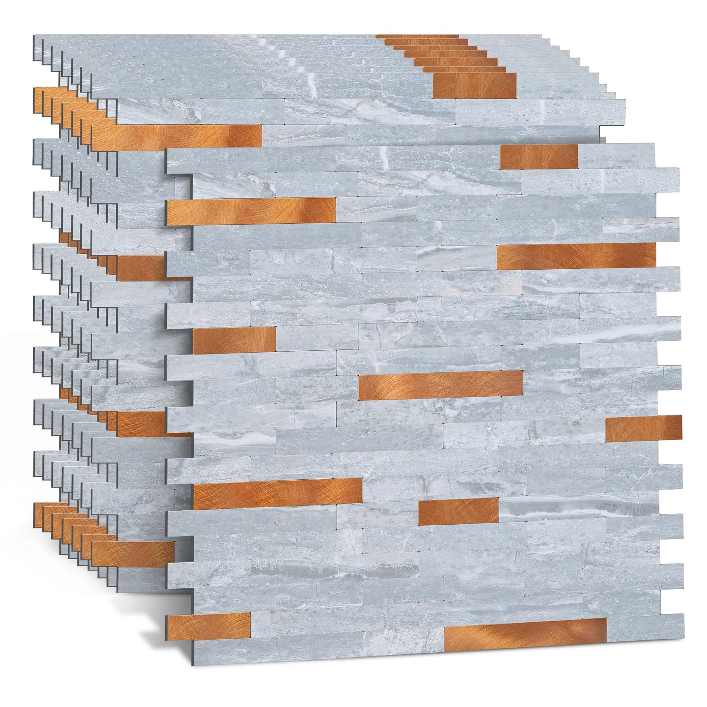 Midcard 10 Sheets Peel and Stick Backsplash PVC Wall Tile,for Kitchen Backsplash