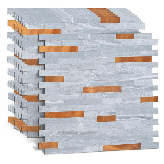 Midcard 10 Sheets Peel and Stick Backsplash PVC Wall Tile,for Kitchen Backsplash