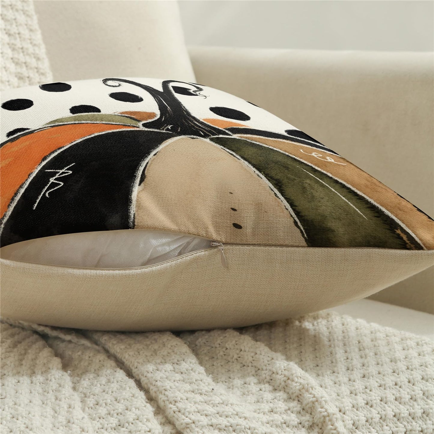 NIGHTWISH Fall Pillow Covers 18x18 Set of 4 Thanksgiving Farmhouse Decorations Polka Dots Pumpkin Maple Leaf Outdoor Fall Decor Throw Pillow Covers Checkered Harvest Autumn Cushion Case for Sofa Couch