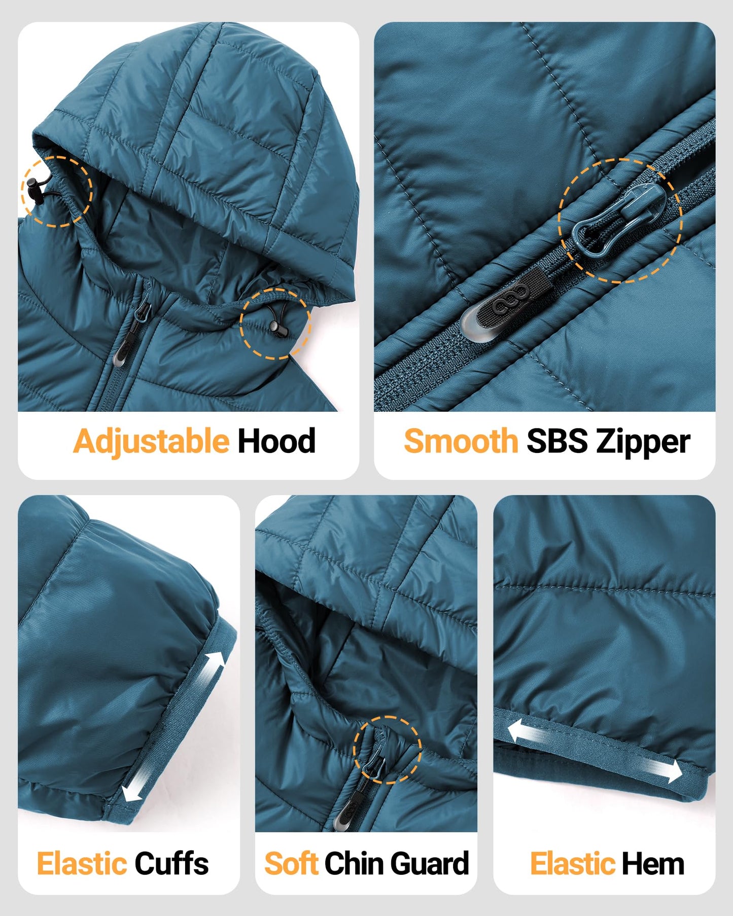 33,000ft Women's Hooded Packable Puffer Jacket Lightweight Warm Puffy Quilted Winter Coat