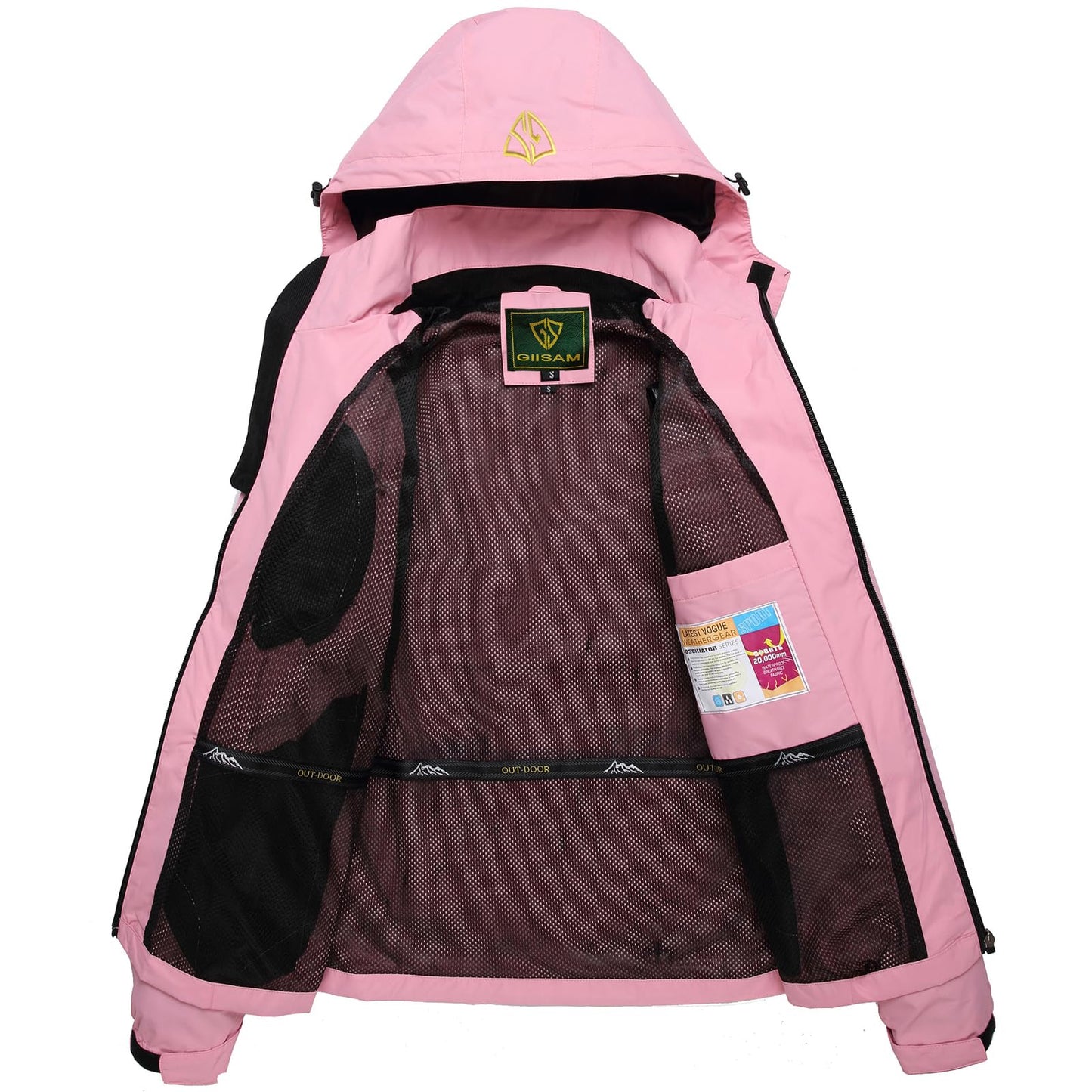 GIISAM Rain Jacket Womens Waterproof with Hood Ladies Foldable Travel Raincoat Ultra Light Rain Jacket for Woman