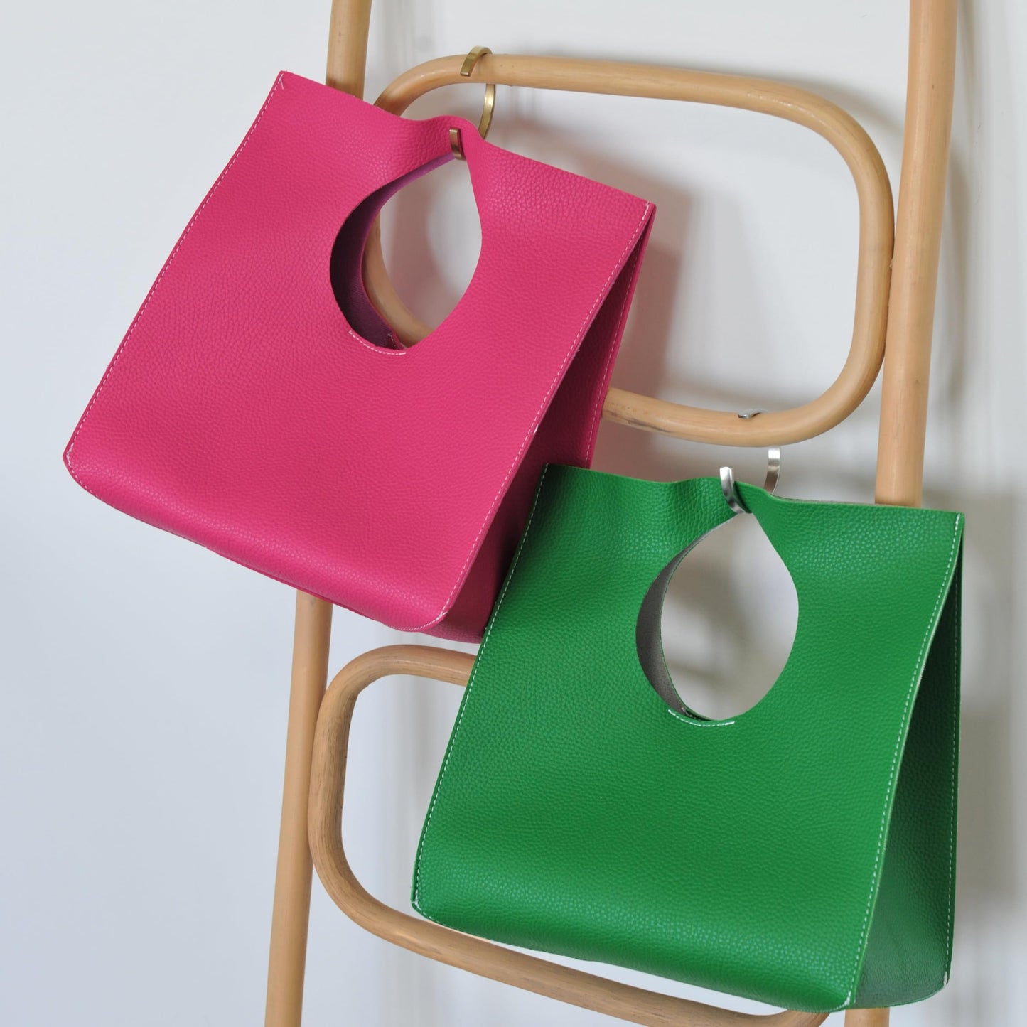 HOXIS Vintage Minimalist Style Soft Pu Leather Handbag Clutch Small Tote (Green)