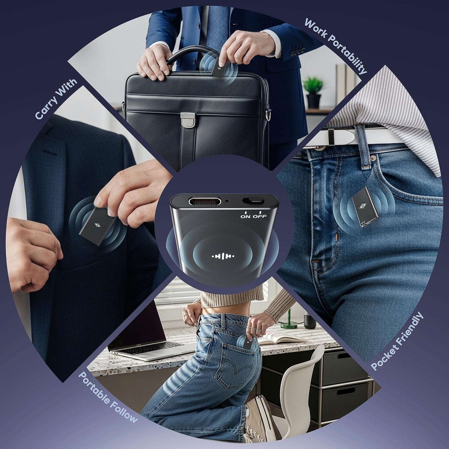 Coptdyy 128GB(9200-Hour Storage) Magnetic Voice Activated Recorder, Portable Recording Device with DSP4.0-AI Noise Cancellation, HD Audio Recorder for Meetings, Interviews & Lectures