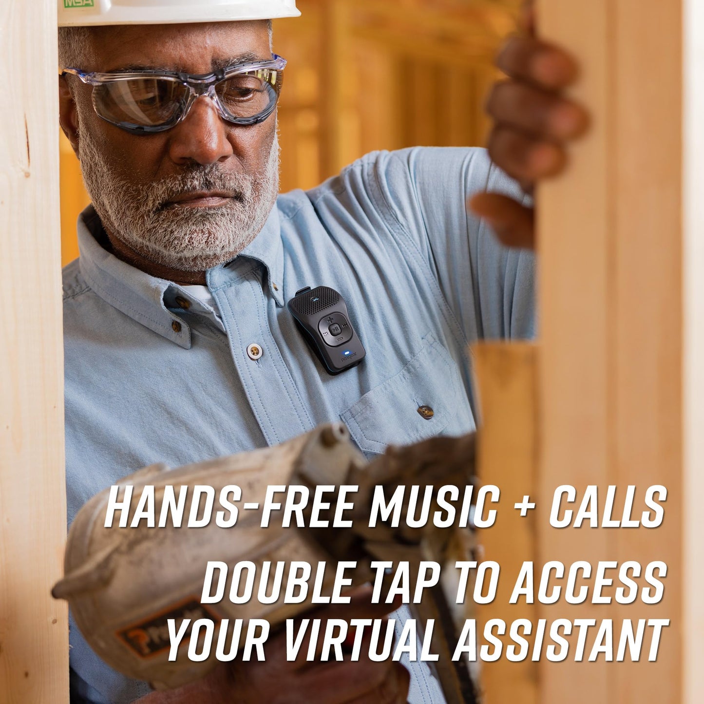 noxgear 39g Wearable Waterproof Bluetooth Speaker - Magnetic Clip-On Wireless Portable Speakers - Up to 15 Hours Battery Life - Clip Speaker with Microphone - Large Tactile Control Buttons