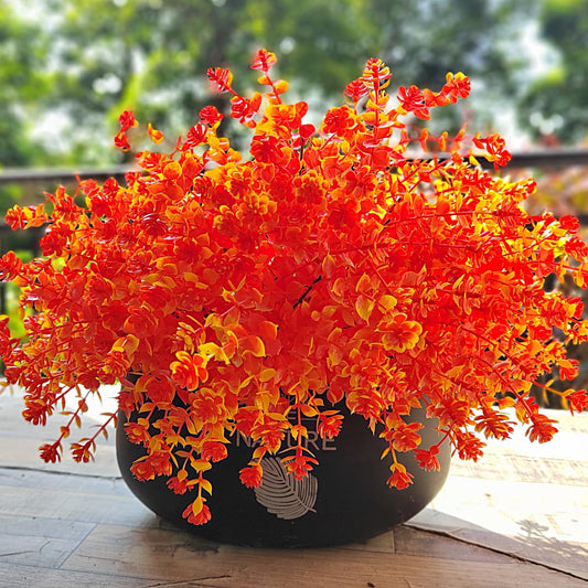 Fall Artificial Flowers for Outdoors Fake Plants - 12 Bundles Face Mums Outside Greenery UV Resistant No Fade Faux Shrubs Home Garden Porch Patio Decoration Office Thanksgiving