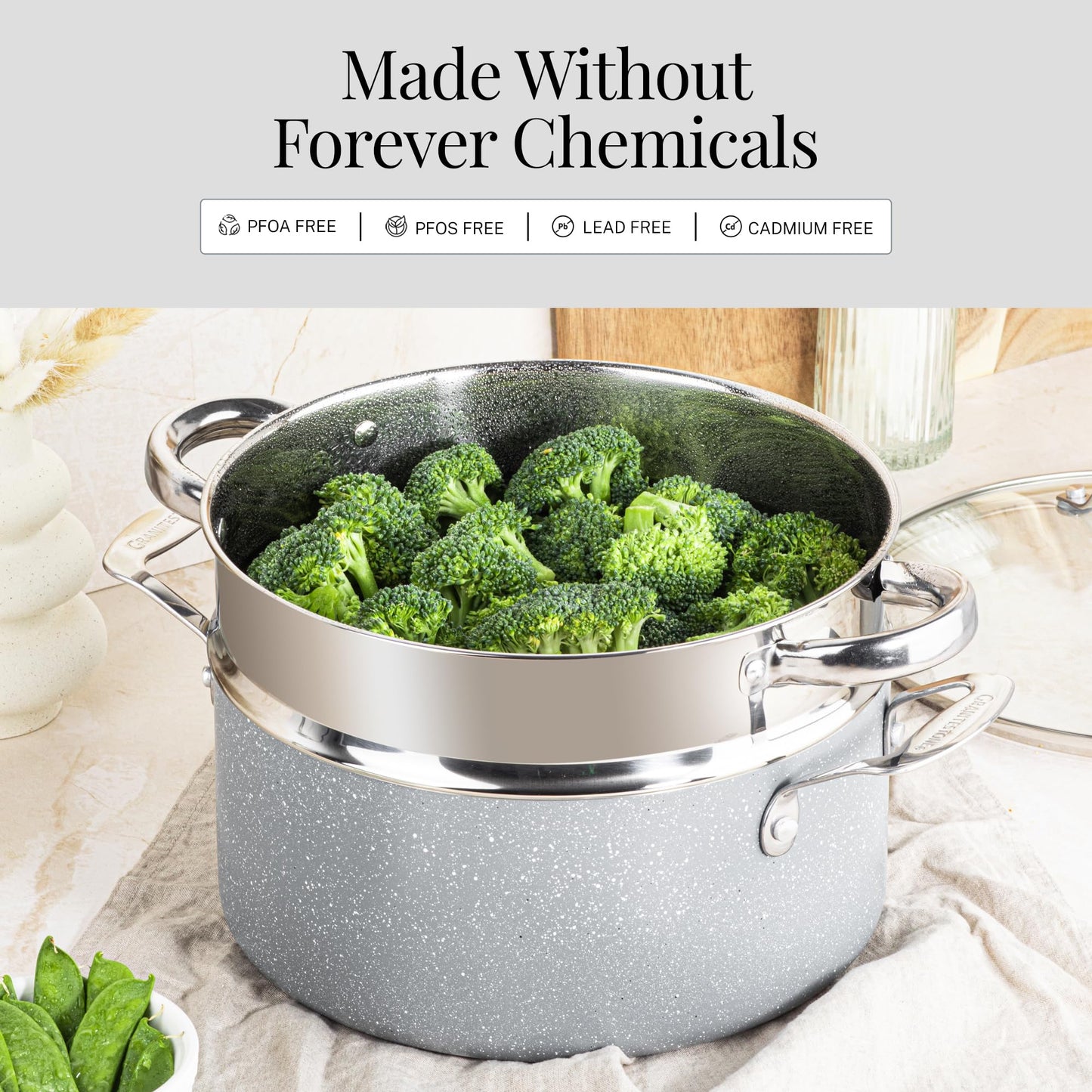 Granitestone 20 Pc Ceramic Cookware Set Nonstick, Premium Pots and Pans Set Non Stick for Kitchen with Bakeware and Cooking Utensils, Non Toxic Made Without PFOA PFOS, Oven & Dishwasher Safe