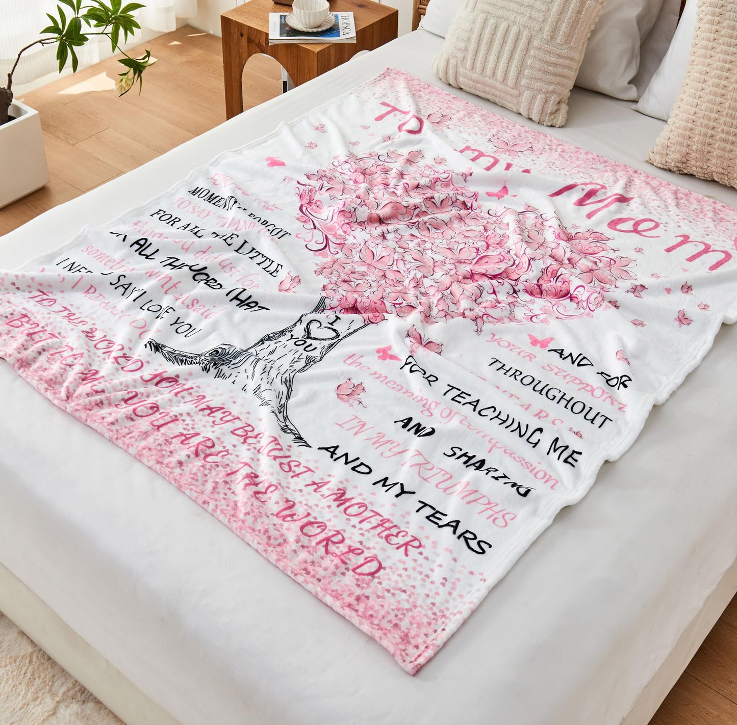 Mom Gifts Blanket from Daughter Son,Super Soft Flannel Throw Blanket 60" X 50",Gifts Blanket for Birthday Mother's Day Christmas Valentine Thanksgiving Anniversaries,for Sofa,Office Chair,Bed