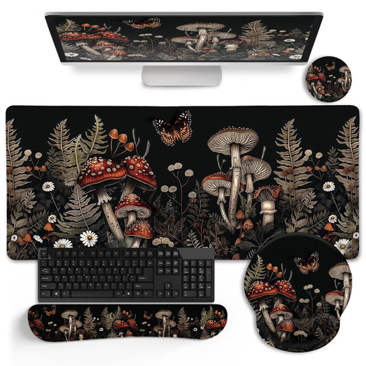 Desk Mat Pad, XXL Large Gaming Mouse Pad with Wrist Rest Wrist Support, Ergonomic Mouse Pad, Keyboard Wrist Rest, Coaster, Home Office Desk Accessories Decor Supplies, Stay Positive