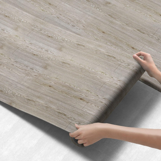 Durteljana 3D Peel and Stick Vinyl Floor Tile Roll Wood Plank Sticker 23"x393"/64 Sq.Ft, for Home Apartment Room Self Adhesive Easy DIY Removable Waterproof Thicken Floor Covering Dark Wood