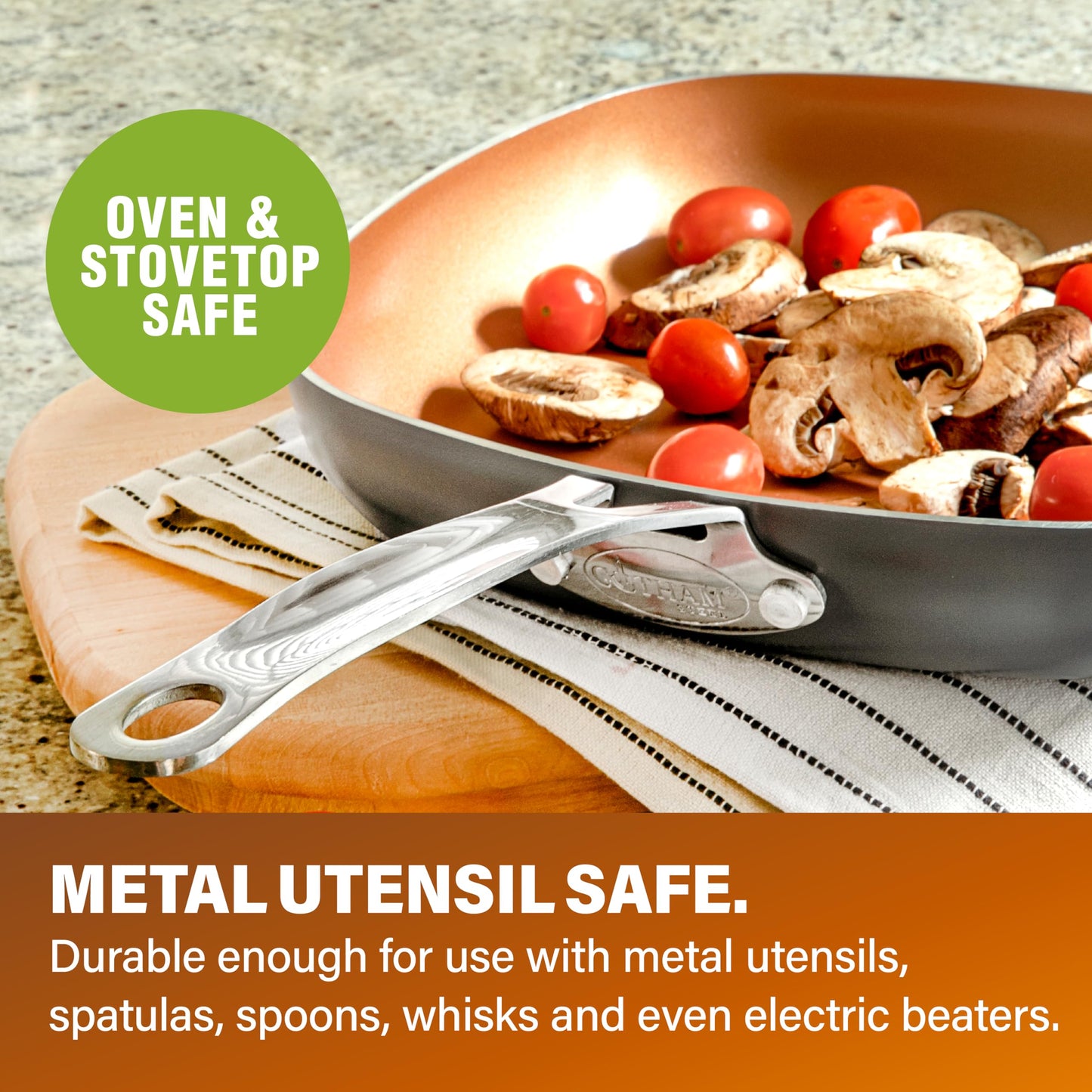 GOTHAM STEEL 20 Pc Ceramic Cookware Set Nonstick, Copper Pots and Pans Set Non Stick for Kitchen with Bakeware and Cooking Utensils, Non Toxic Made Without PFOA PFOS LEAD, Oven & Dishwasher Safe