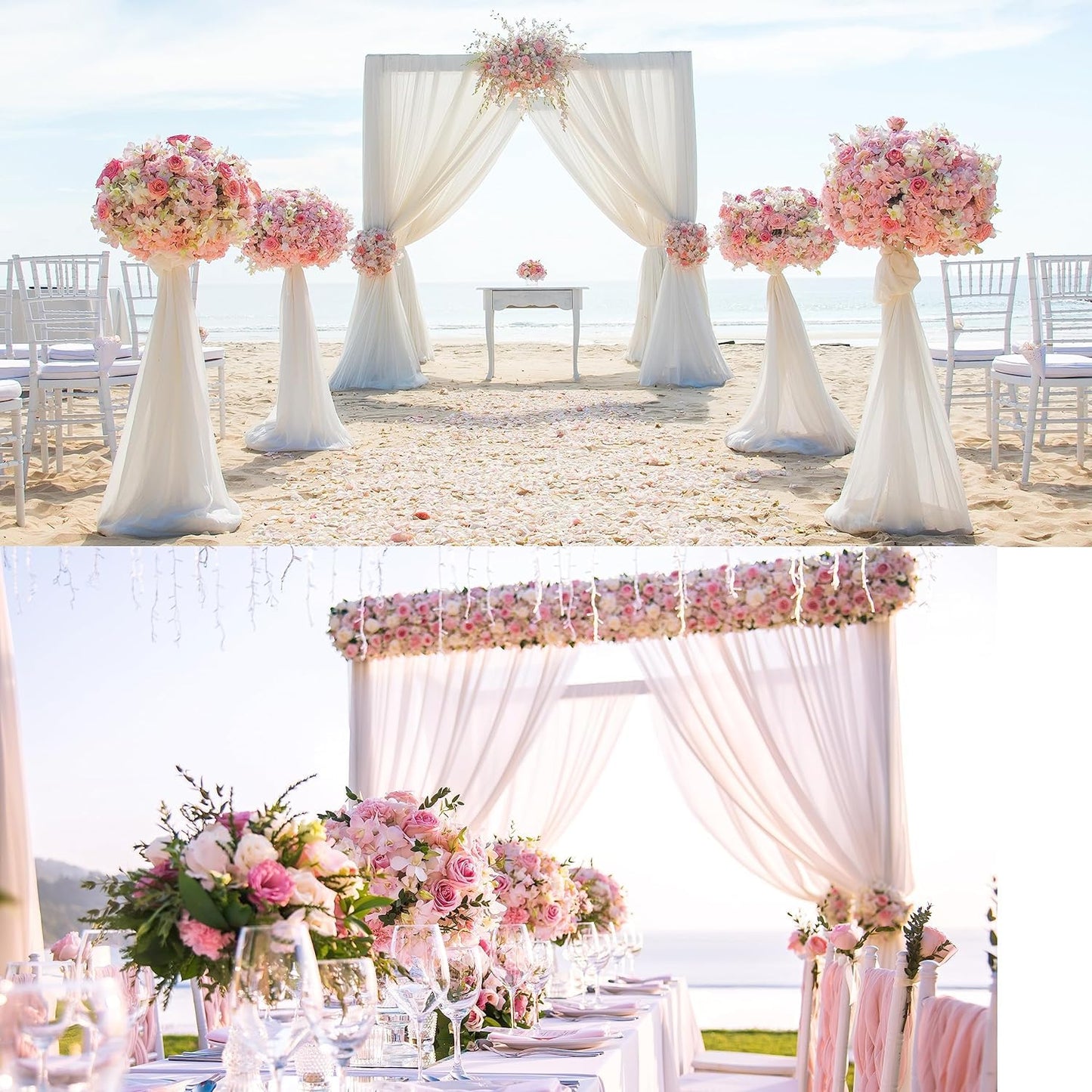 Sggvecsy Cherry Blossom Garland Artificial Cherry Flower Vines 2 Pack Hanging Silk Flowers Garland for Home Wedding Garden Party Arch Office Decor (Pink)