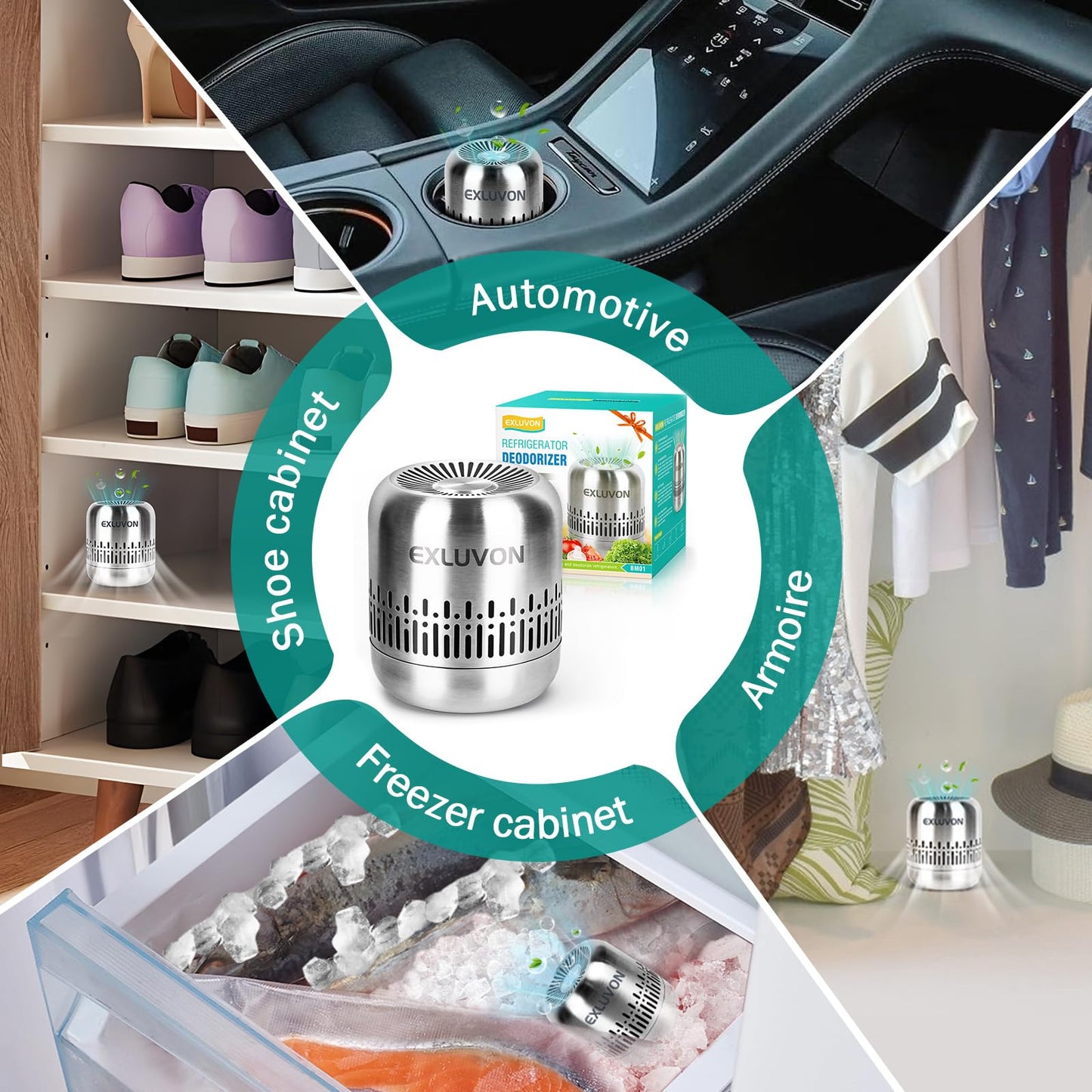 Refrigerator Deodorizer,Lasts for 10 Years,Fridge Deodorizer Kitchen Gadgets Odor Eliminator for Fridge & Freezer, Room,RV and New Home,More Effective Than Baking Soda Charcoal Air Purifier