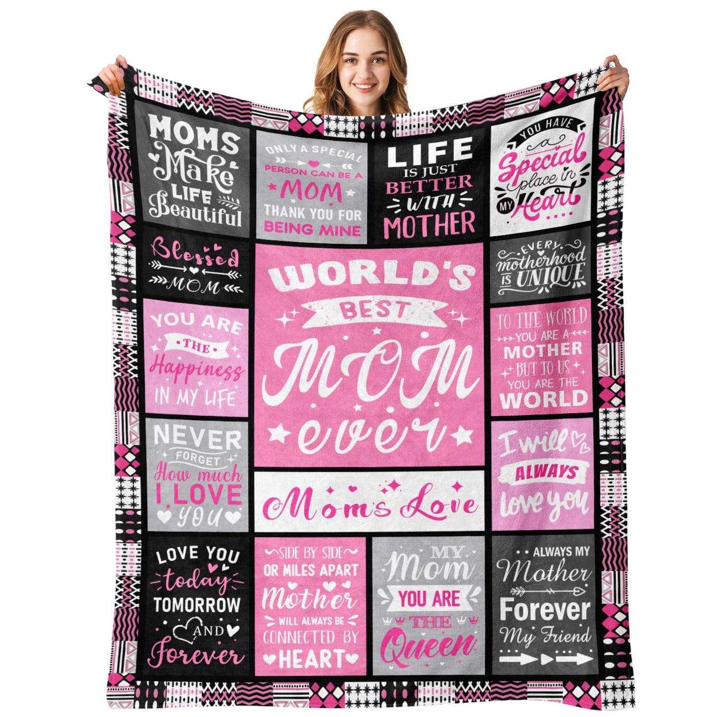 PVDSAVE Moms Birthday Gifts from Daughter Son - Christmas Blanket Gifts for Mom - Best Mom Ever Gift - Valentines Day Mothers Day Birthday Gift for Moms - Present for Mother - Mothers Blanket 50"x60"