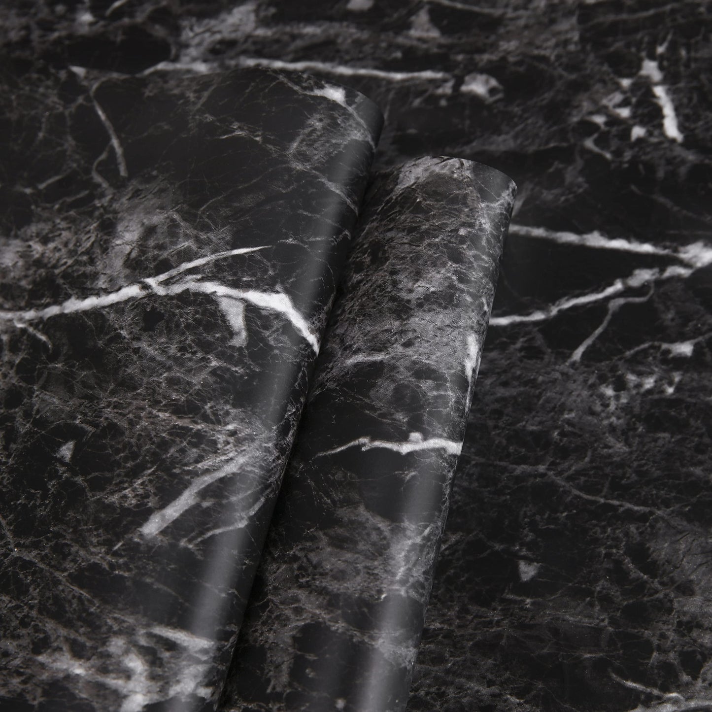 Abyssaly Black Marble Contact Paper Granite Peel and Stick Wallpaper for Countertop Self-Adhesive Waterproof Thicken Wallpaper Kitchen Bathroom and Furniture 11.8" X 78.7"
