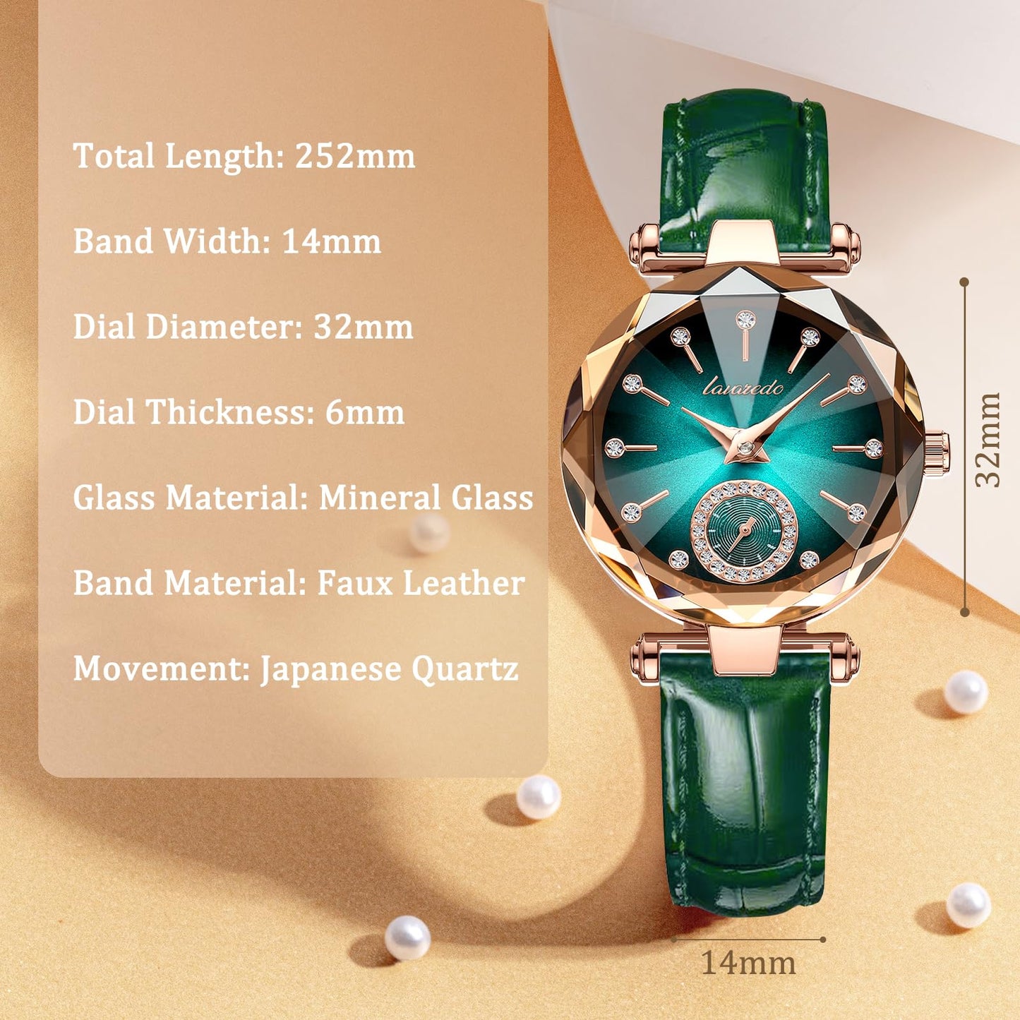 NN BEN NEVIS Watch, Watches for Women with Elegant Leather Strap, Fashion Analog Creative Diamond Dial Wrist Watch, Jewelry Gift for Wedding Anniversary Birthday