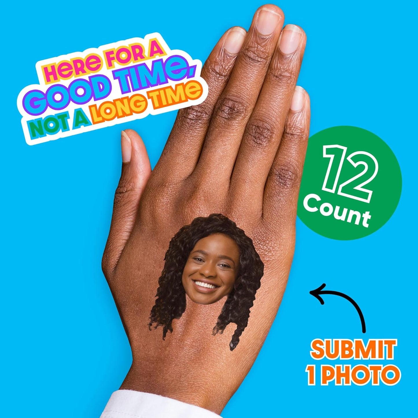 Big Dot of Happiness Custom Photo Fun Face - Party Favors - Fun Face Temporary Tattoos - Set of 12