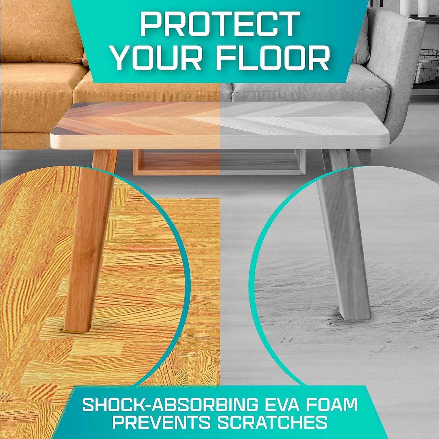 Yes4All EVA Interlocking Mats, Puzzle Floor Tiles, Foam Floor Padding with Border for Furniture, Home Space, Living Room, Garage 11,22,32 SQFT