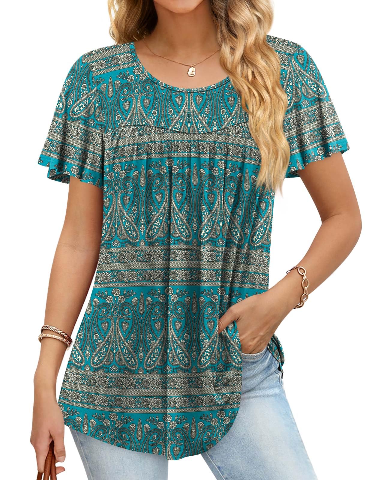 Anymiss 2025 Womens Spring Tunic Tops Summer Casual Dressy Short Sleeve Loose Fit T Shirts 2XL