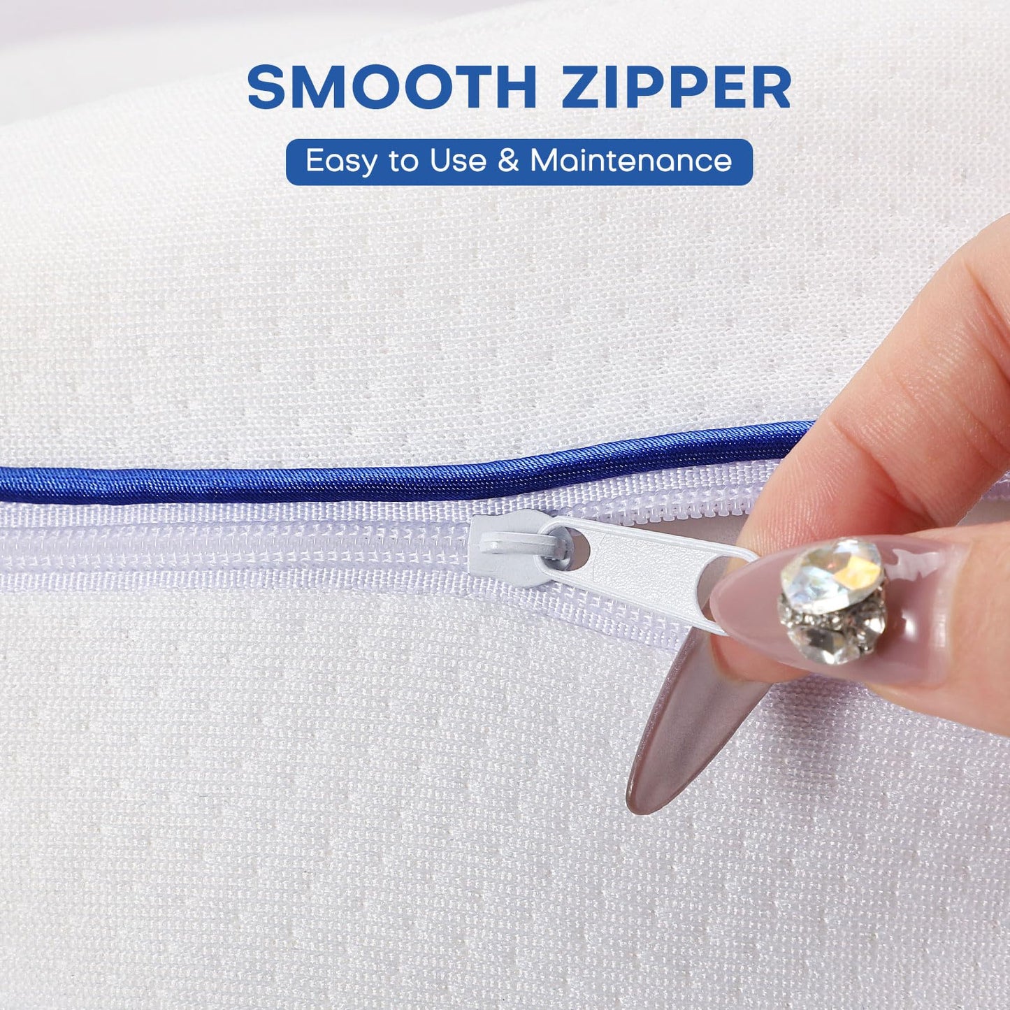 Noverlife 2 Pack Leg Pillow Covers for Contour Knee Pillow, Zippered Pillowcover ONLY, Replacement Pillow Cases for Memory Foam Knee Pillows Washable Pillowcases for Heart Shaped 10x9inch Leg Pillow