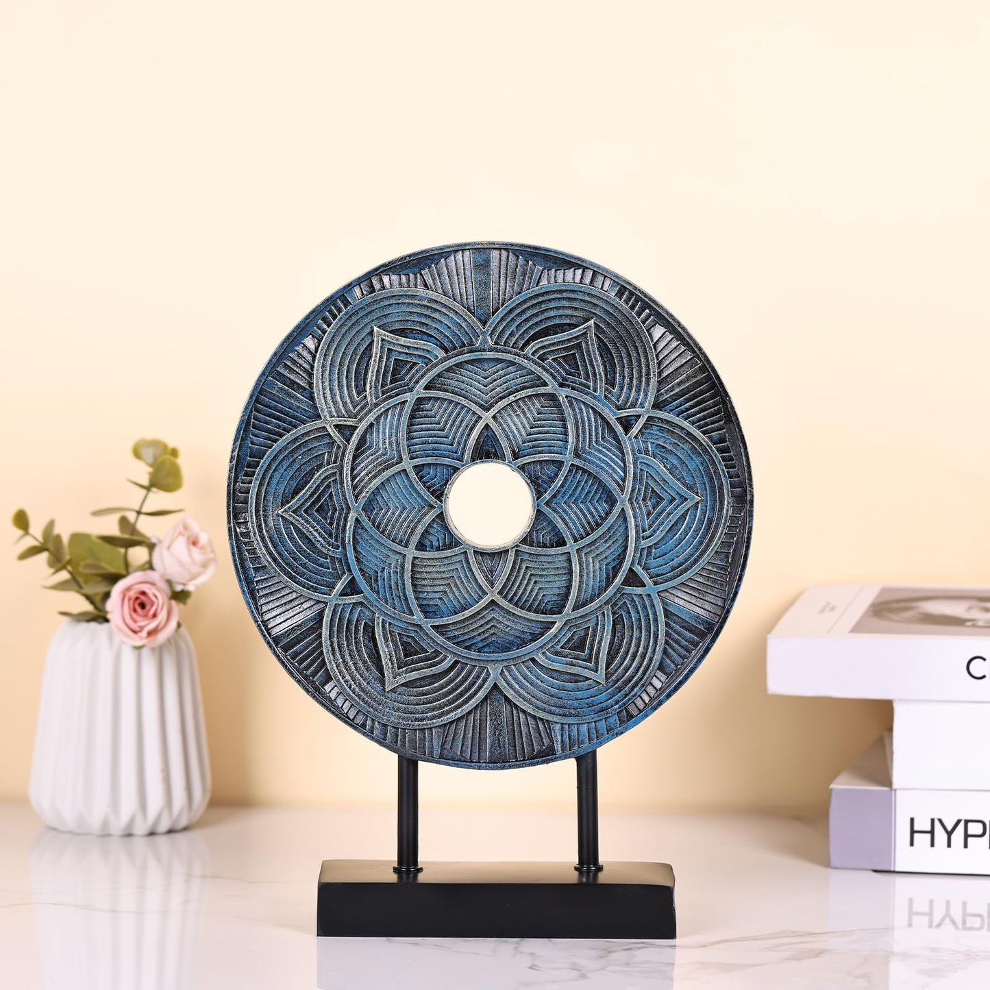 DOVDOV Blue Statue Home Decor, Kitchen Table Centerpiece, Blue Shelf Decorative Sculpture. Suitable for Cabinet, Console, Living Room, Coffee Table, Dining Table Centerpiece, Entrance Decor.