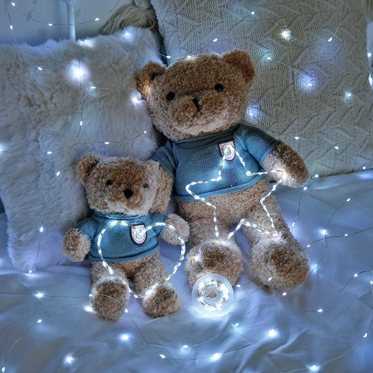 JMEXSUSS 4 Pack 50 LED White Fairy Lights Battery Operated - 16.1ft Mini Christmas Twinkle Lights Indoor Outdoor Waterproof for Garden Patio Party Wedding Birthday Holiday Decorations