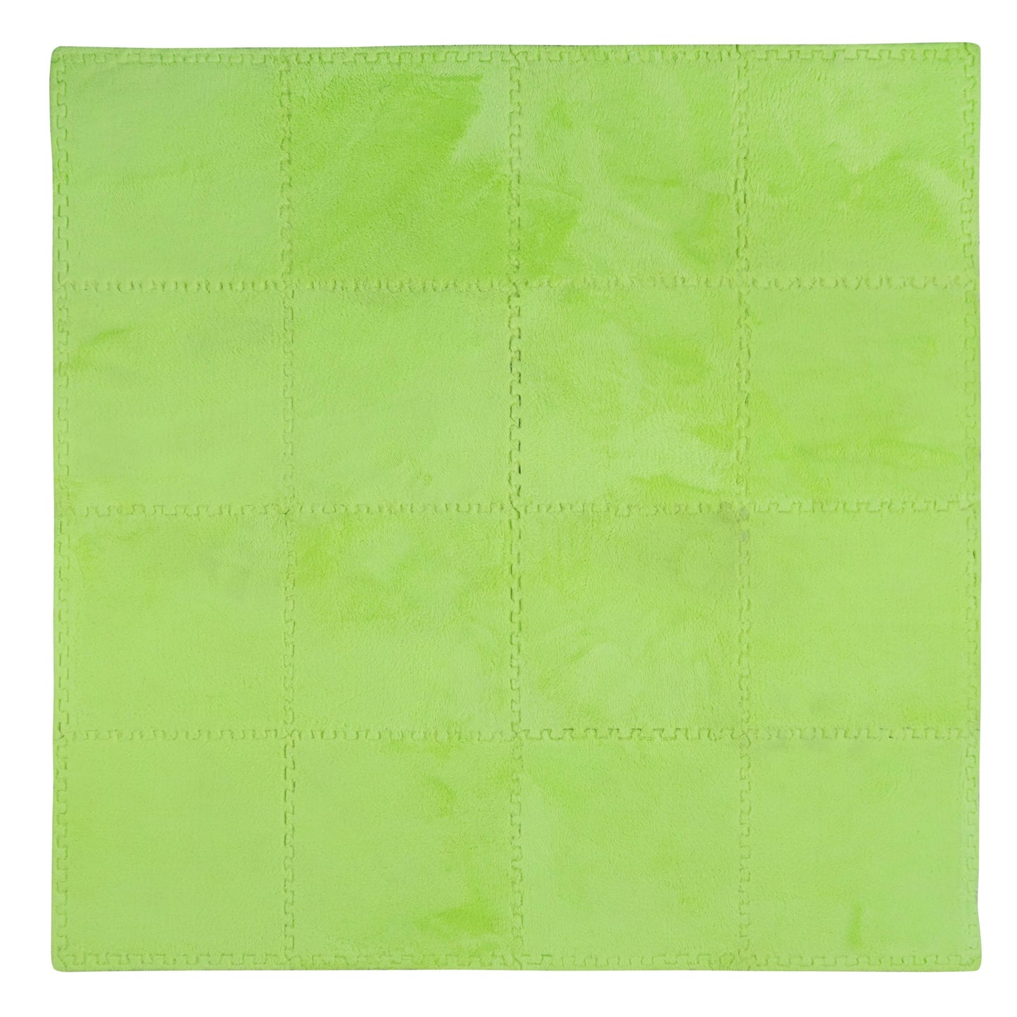 16 Piece Carpet Squares Puzzle Mat 49" x 49" Plush Interlocking Carpet Tiles, Foam Floor Tiles for Baby Play Mat - Kids Soft Play Floor Mats, Anti Slip Jigsaw Flooring Playmat Playroom Rug (Green)