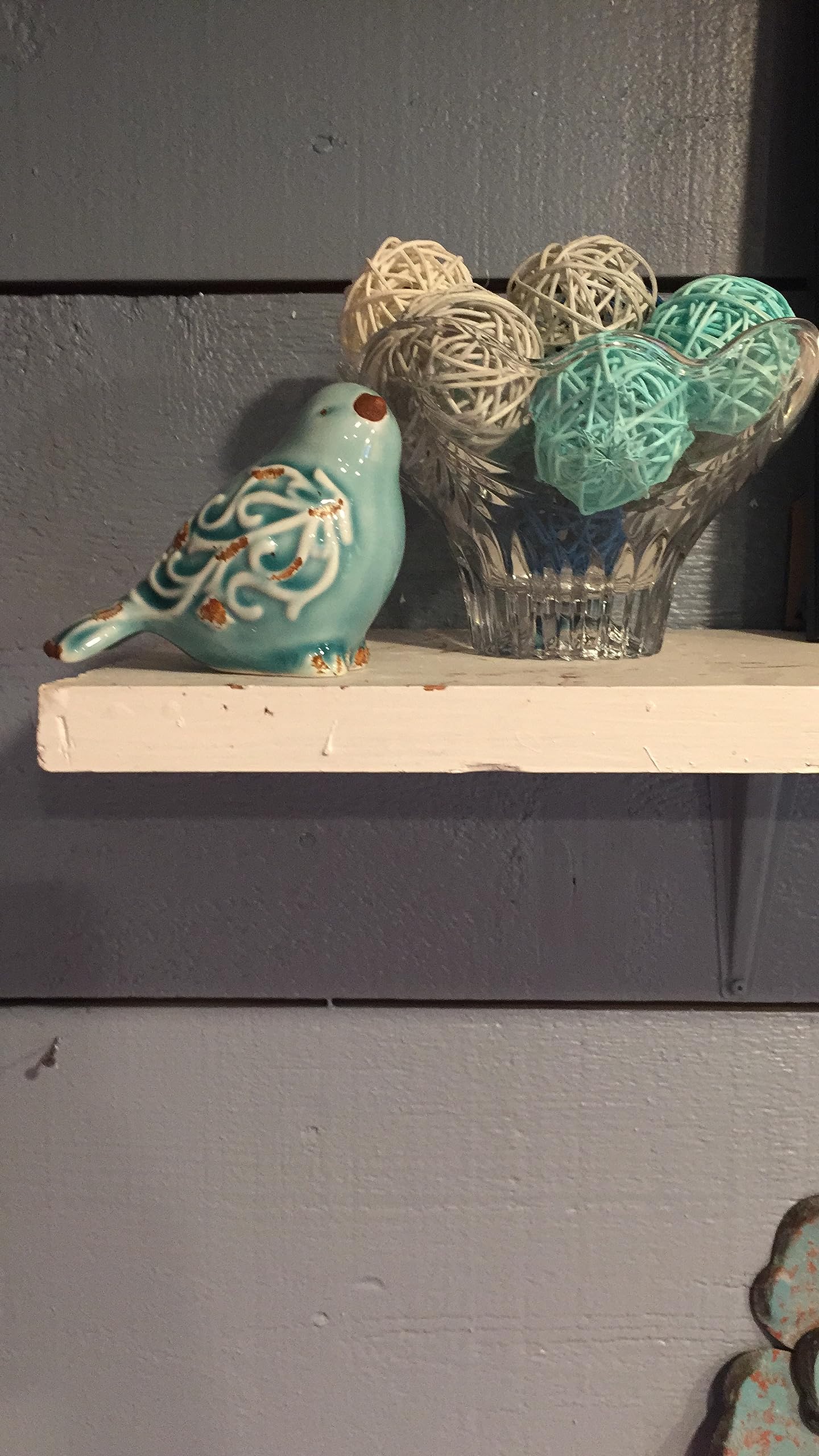 FICITI Distressed Finish Ceramic Bird Figurine Home Decor - Assorted Set of 3
