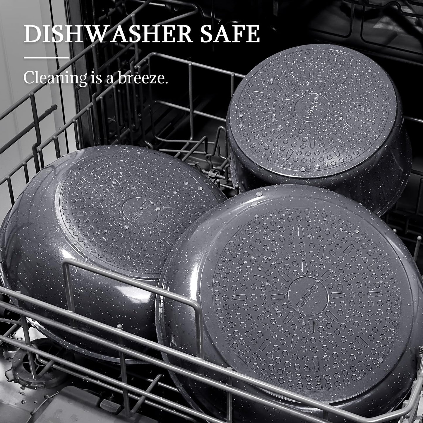 GiPP Ceramic Pots and Pans Set Non Stick, 11 Piece Nonstick Detachable Handle Cookware Sets, Non Toxic Induction Kitchen Pot and Pan with Removable Handle, Healthy RV Cookware, Dishwasher ＆Oven Safe