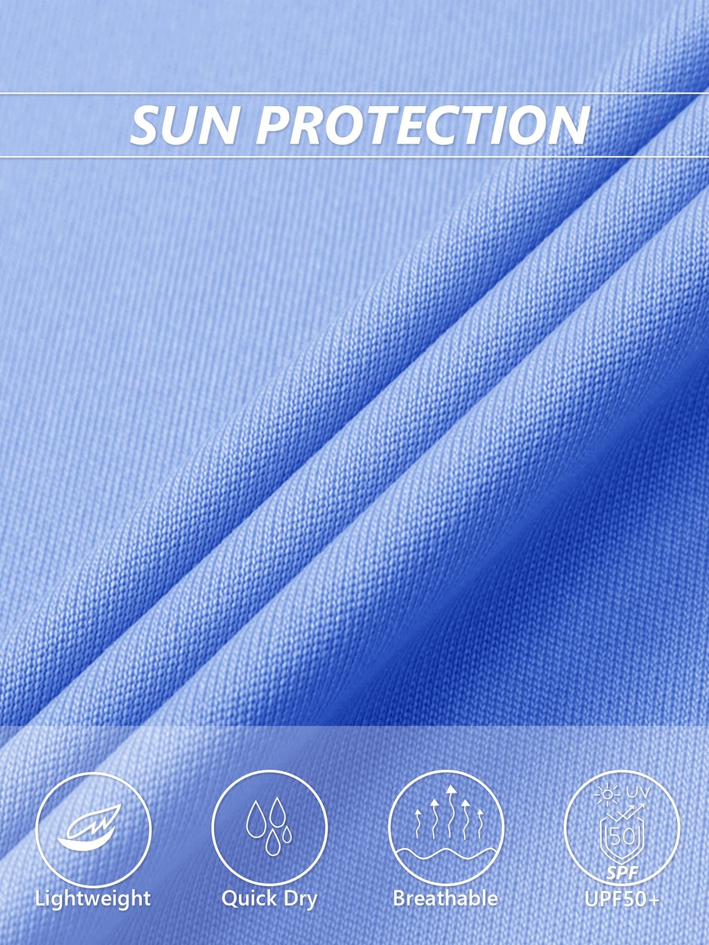 MAGCOMSEN Rash Guard for Women Short Sleeve V Neck Shirts Women Running Shirts for Women Dry Fit Workout Shirts Light Blue S