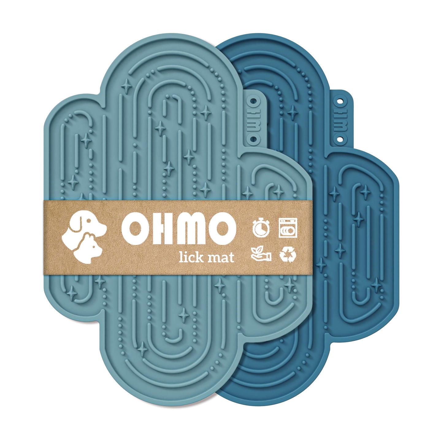 OHMO-Cactus Lick Mat for Dogs and Cats(2 Pack) Easy to Clean Pet Slow Feeder with Suction Cups, Licking Pad for Anxiety Relief and Boredom Reduction