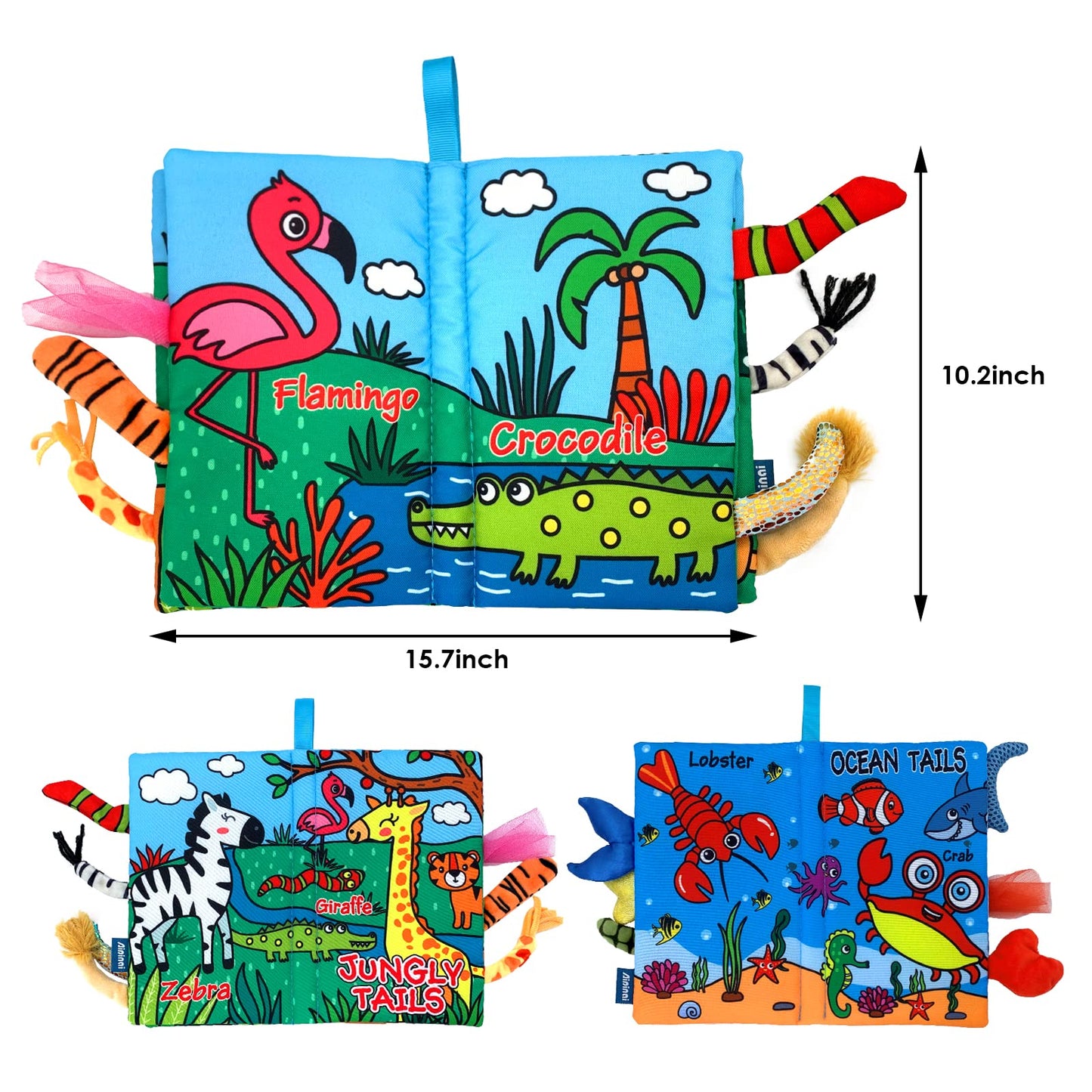 WESOTE Baby Cloth Books 2PCS High Contrast Sensory Crinkle Book for Babies Tummy Time Early Learning Infant Toys for 0-18 Months