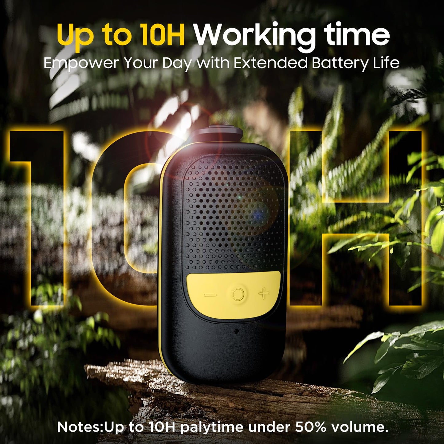 Temdan Wearable Bluetooth Speaker, Clip-On Portable Speaker with Built-in Mics for Hands-Free Music and Calls, Up to 10 Hours Battery Life,Mini Outdoor Waterproof Speaker Gifts for Women/Men - Black