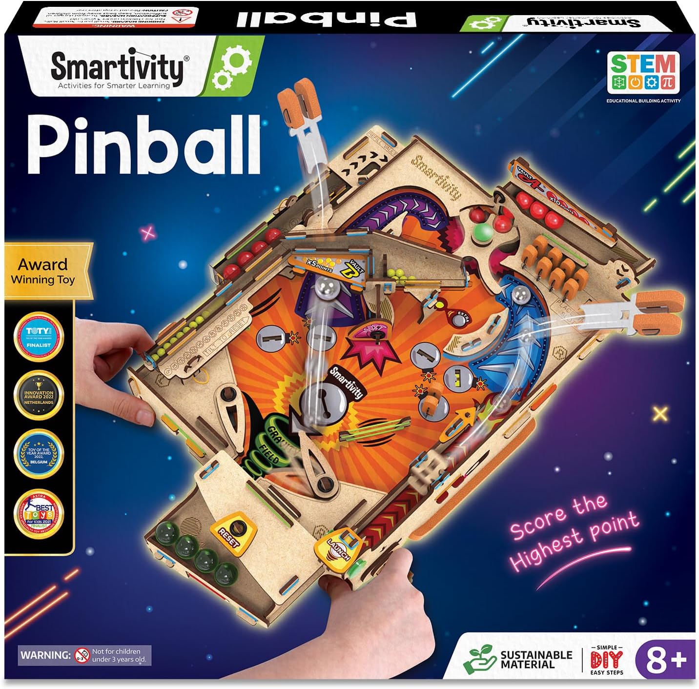 Smartivity DIY Pinball Machine Toy for Ages 8-99 Year Old | Award Winning Arcade Game | Birthday Gift Ideas for Kids & Adults | STEM Toy for Boys & Girls I Fun Family & Party Game