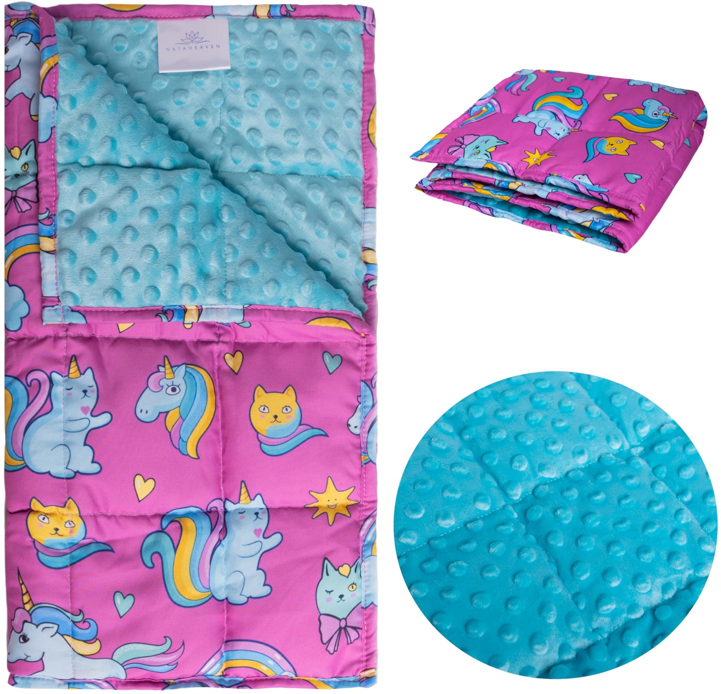 NATAHEAVEN Sensory Weighted Lap Pad 5 lbs - Teenager Boys Girls -Soft Warm Comfortable Items for Calm Down - Weighted Lap Pad for Kids with Sensory Needs - 18 * 21 inch