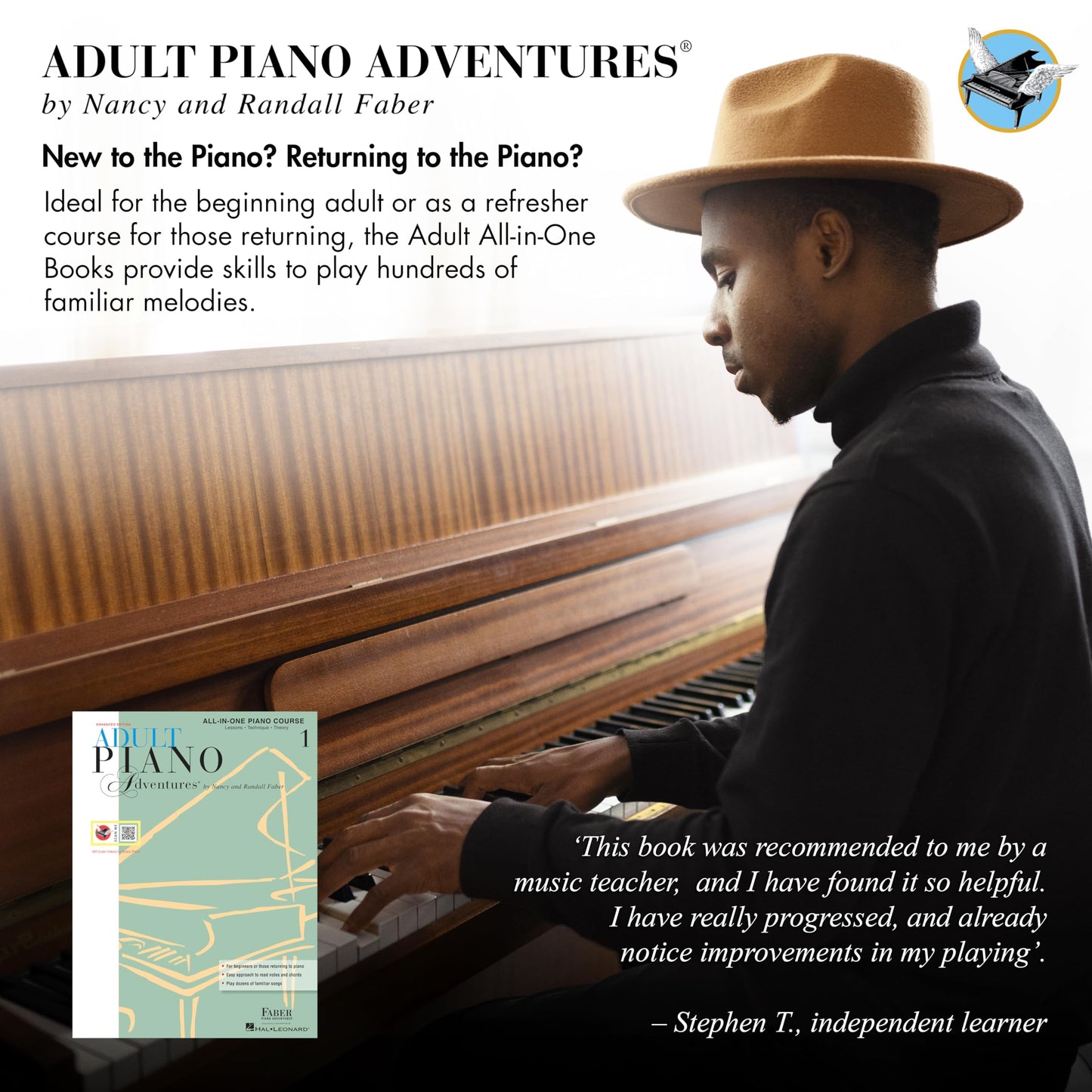 Adult Piano Adventures: All-in-One Piano Course - Book 2 | Early Intermediate Piano Method with Online Audio | Songbook with Sheet Music and Theory for Adults | Faber Piano Book for Chord Playing