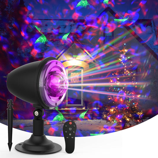 Christmas Lights Projector Outdoor,Holiday Lights Projector,Water Wave Aurora Holiday Spotlight with Remote,Waterproof LED Landscape Light for Wedding Garden Landscape Wall Tree Decoration