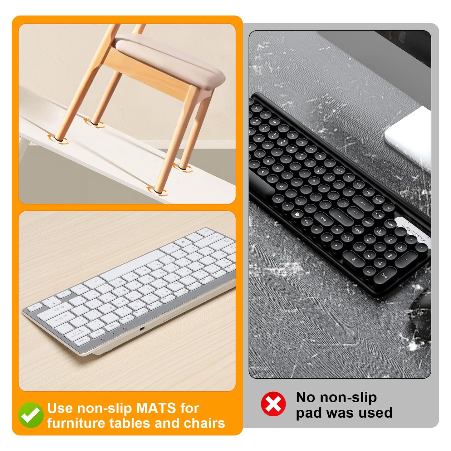 CHUNZEXI Self Adhesive Non Slip Furniture Pads 4”x40” Rubber Floor Protectors, Cuttable Anti Skid Grippers for Hardwood Floors, Scratch and Slide Protection