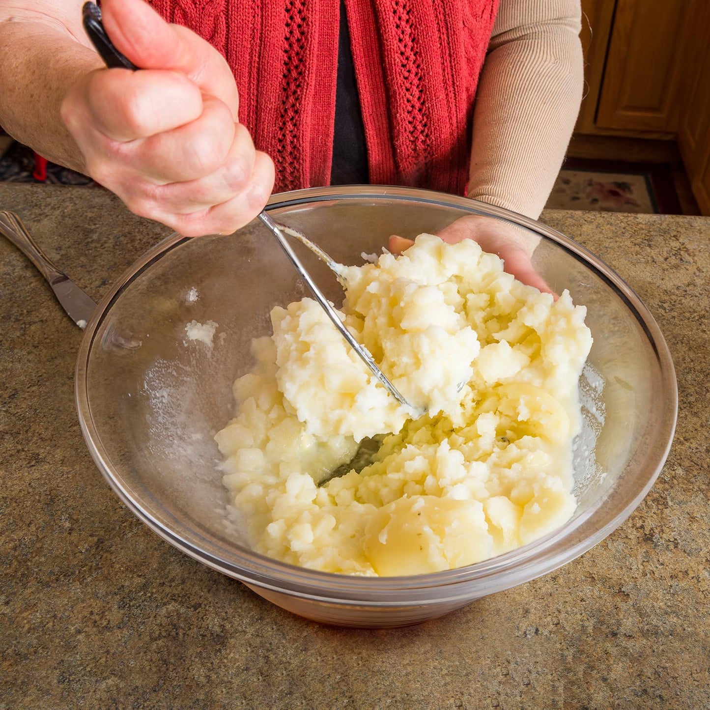 NUTRIUPS Large Glass Mixing Bowl, 4.1L Big Glass Salad Bowls, Clear Deep Glass Bowls for Mixing