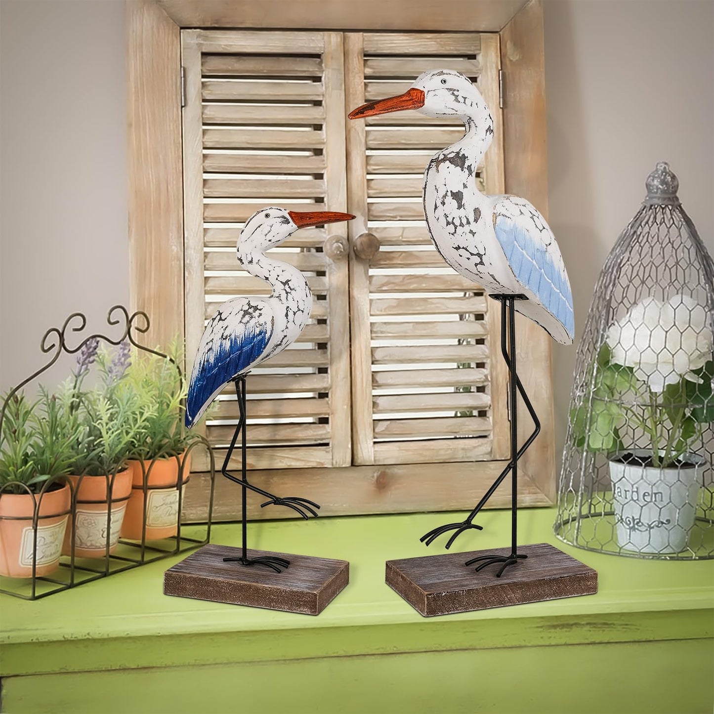 SAILINGSTORY Wooden Seagull Figurine Sea Bird Statue Nautical Coastal Beach Decor