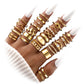 FAXHION 60 Pcs Gold Stackable Rings for Women, Knuckle Rings Chunky Gold Ring Set Dainty Stacking Cute Rings, Multiple Sizes Cute Jewelry Set Gift