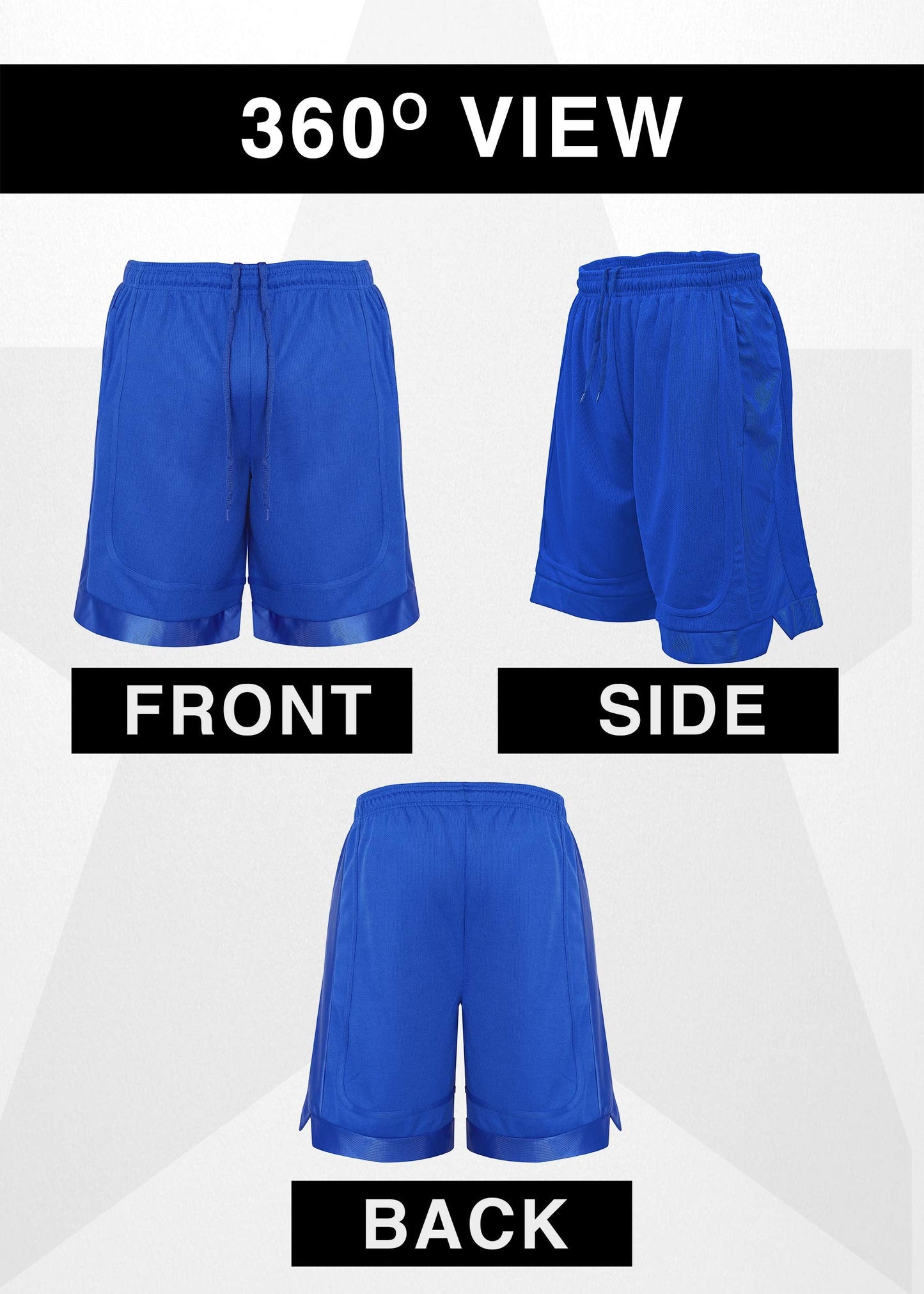 Starting 5 Mens Basketball Shorts with Pockets, Active Athletic Performance Gym Workout Shorts for Men Workout Shorts, 4 Pack (as1, Alpha, x_l, Regular, Regular, Black/Red/Silver/Royal)