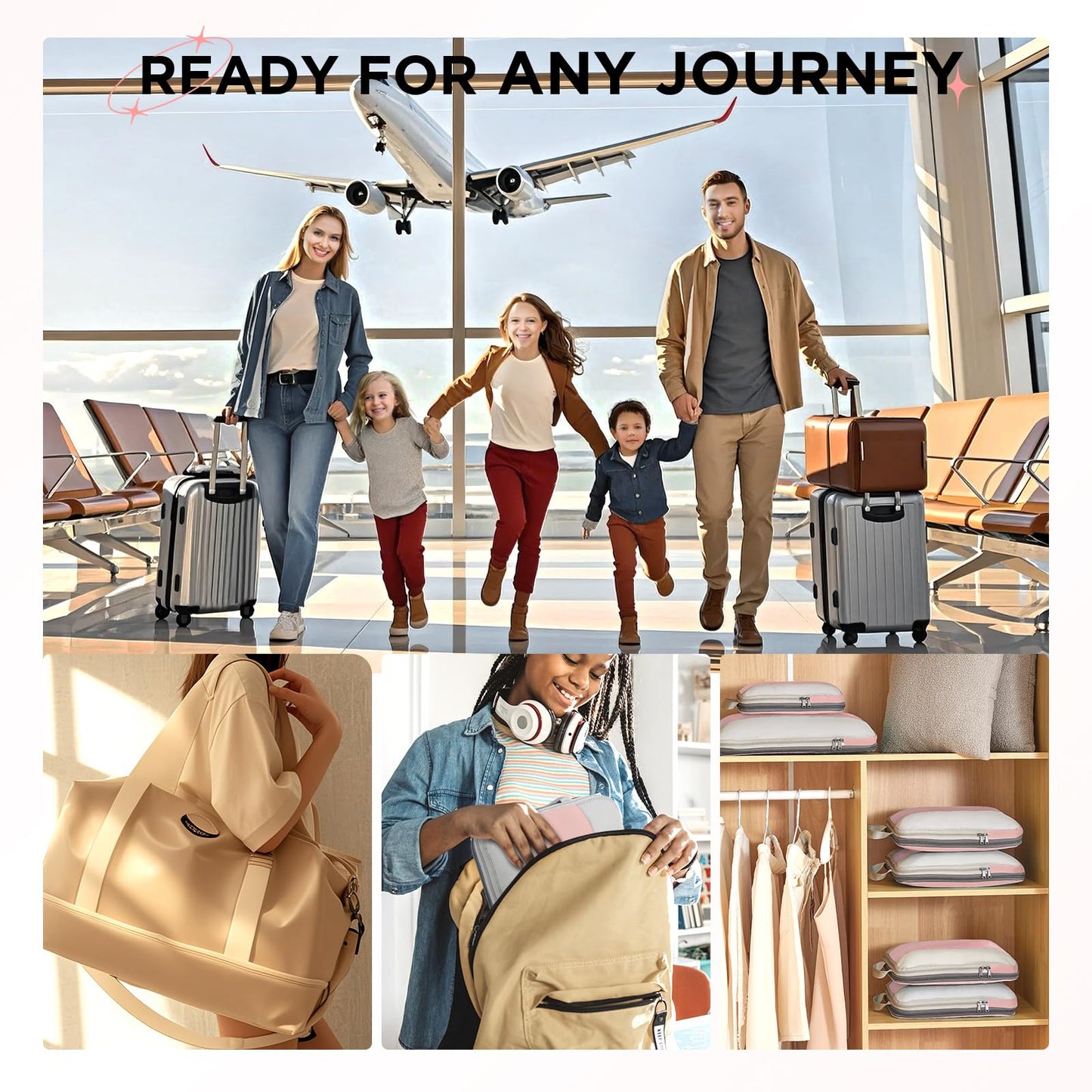 10 Set Compression Packing Cubes for Travel Essentials Women Mom,Compressible Expandable Packing Cubes for Suitcase,OlarHike Luggage Organizer Bags for Travel,Handy Helper for Organizing Clothes(Pink)