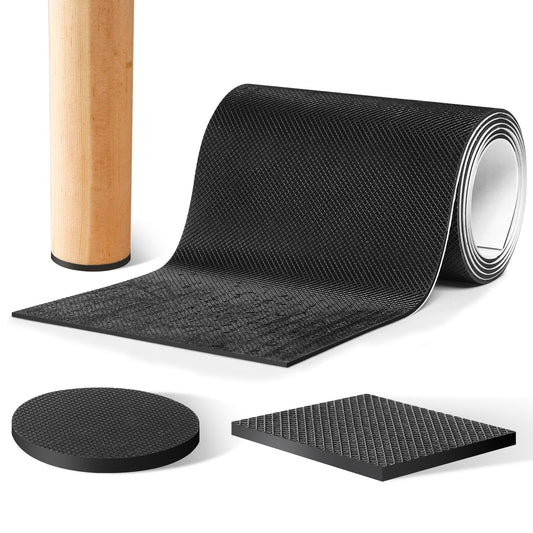 CHUNZEXI Self Adhesive Non Slip Furniture Pads 4”x40” Rubber Floor Protectors, Cuttable Anti Skid Grippers for Hardwood Floors, Scratch and Slide Protection