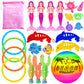 18 Pcs Diving Pool Toys for Kids Ages 3-12 Set with Storage Bag,Pool Games Summer Swim Water Sinking Mermaid Toys