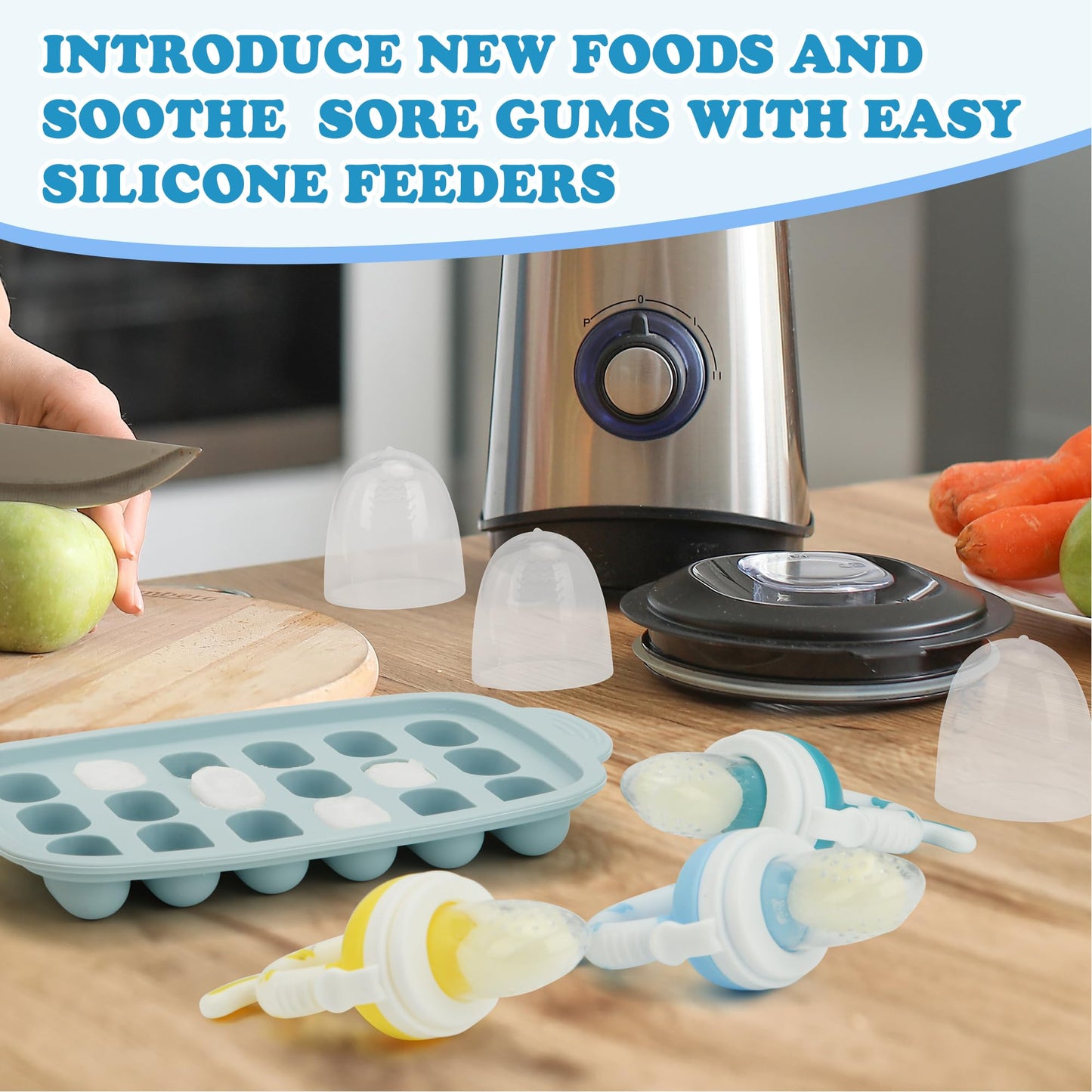 WAJIAYON Easter Bunny Baby Fruit Feeder/Food Feeder Pacifier - Infant Teething Toys | Silicone Teether Feeder Babies | Easter Gifts for Boys and Girls | Food Pacifier for Babies-Rabbit