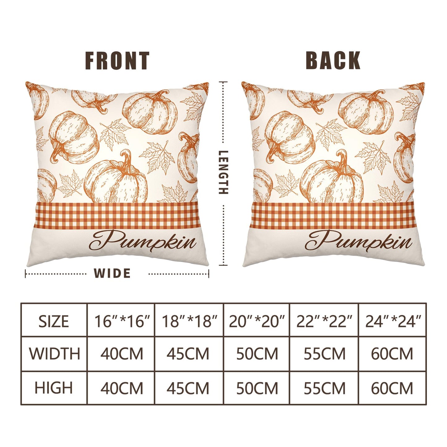 Wnoesat Hello Fall Pumpkin Pillow Covers 18x18 Set of 2 Autumn Maple Leaves Burnt Orange Outdoor Throw Pillows Case Farmhouse Thanksgiving Decorative Cushion Covers for Home Couch Sofa