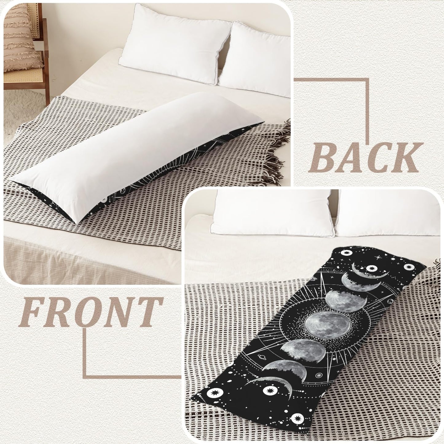 Macofe Body Pillow Cover, Printing Body Pillow Case with Hidden Zipper, Ultra Soft Body Pillowcase for Home Decor, Full Long Body Pillow Pillowcase 20 x 54 (Pillow Insert Not Included)