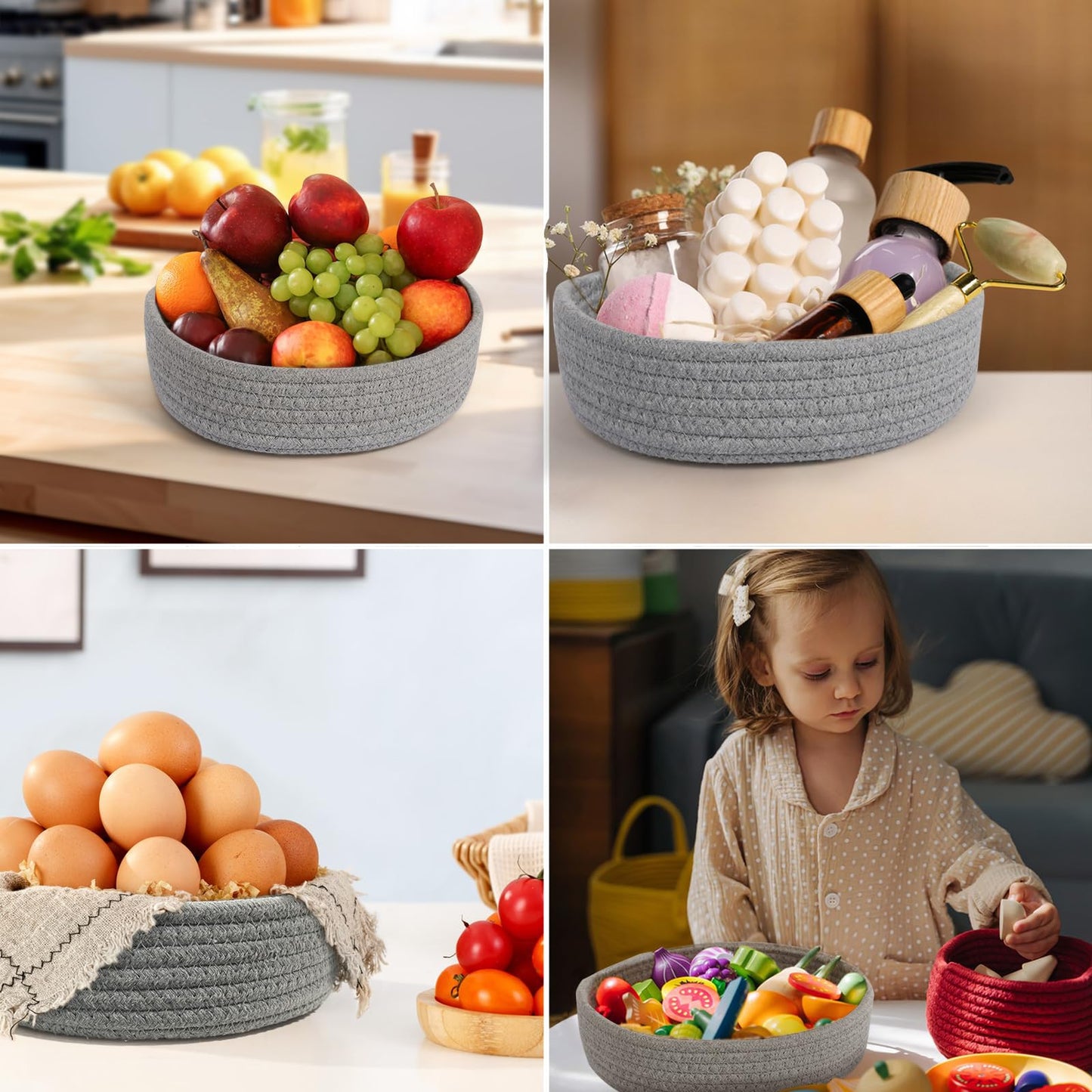 8" Trivets for Hot Dishes, Hot pots and Pans,6 Heat Resistant Hot Pads and Storage Basket 1 Pack,Pot Holders for Kitchen, Hot Plate Mats for Kitchen Countertops